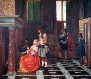 لاعبو البطاقة ، c1663-1665 بواسطة بيتر دي هوش