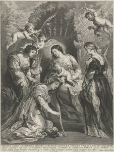 المسيح الطفل يتوج H. Catharina بواسطة جوان ميسينز