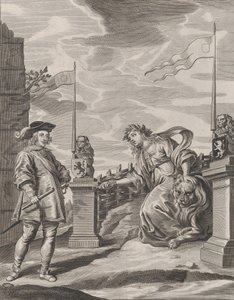 اللوحة 6: تسلم فرديناند مفاتيح مدينة غينت ، من Se Guillielmus Becanus ، 1636. بواسطة بيتر دي جود الثاني