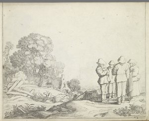 منظر طبيعي مع ثلاثة مزارعين وزوجة مزارع المناظر الطبيعية بالأشكال (عنوان المسلسل) مرآة الطبيعة ومدرسة الرسم (...] (عنوان المسلسل)