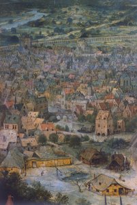 City, detail from The Tower of Babel بواسطة بيتر بروغل الأكبر