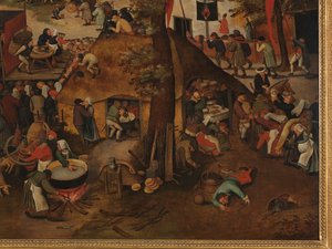 مهرجان القرية ، مع أداء مسرحي وتزكية تكريما للقديسة هوبرت وسانت أنتوني بواسطة بيتر بروغل الأصغر