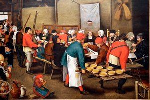 متحف إيفورا. بروغيل ، بيتر الأصغر (1564-1638). وليمة الزفاف (أو زفاف الفلاحين)