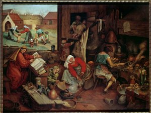اللوحة الخيميائية لبيتر الشاب تسمى Brueghel d'Enfer (Breughel أو Bruegel أو Breugel) (1564-1638) مجموعة خاصة من القرن السابع عشر