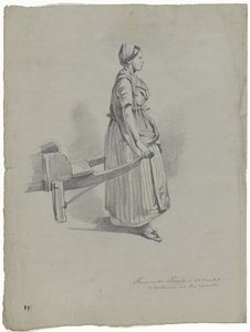 امرأة واقفة تسحب عربة في أوتريخت Femme du Peuple à Utrecht (العنوان على الكائن) بواسطة بيتر فان لون