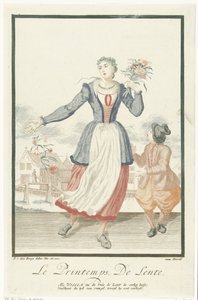 شابة مع باقة من الزهور Le Printemps / الربيع (العنوان على الكائن) الفصول الأربعة (عنوان المسلسل) بواسطة بيتر فان دن بيرج
