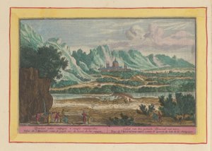 المناظر الطبيعية مع Escorial Gesigt من Escurial بأكمله ، من بعيد (العنوان على الكائن) Theatrum Hispaniae (...] (عنوان المسلسل) بواسطة بيتر فان دن بيرج
