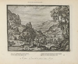 التقى Landschap Hagar en de engel Solatium refocillans (العنوان على الكائن) الشعارات المقدسة والتاريخ الرئيسي للعهدين (Oude Testament) (عنوان السلسلة) الصور والأشكال للكتب (عنوان السلسلة) بواسطة بيتر فان دير بورشت (الأول)