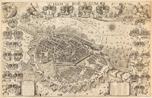 خريطة هامبورغ ، 1644. بواسطة بيترسن