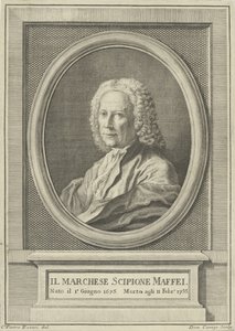 صورة للشاعر سكيبيون مافي 1675-1755 ، ج. 1750. بواسطة بيترو انطونيو روتاري