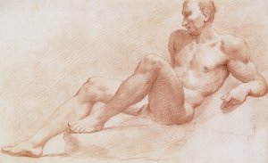 عاري مستلق ،