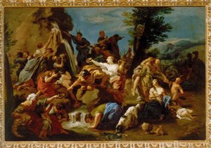 موسى وهو يضرب الصخرة في الصحراء,
النصف الثاني من القرن السابع عشر (زيت على قماش)