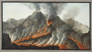حفرة جبل فيزوف من رسم أصلي نُفذ في المشهد عام 1756 ، اللوحة 10 من "كامبي فليغراي: ملاحظات براكين الصقليتين" ، بقلم السير ويليام هاميلتون (1730-1803) ،