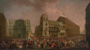 الكرنفال في نابولي عام 1778 ، مع عرض "Cavalcata turca" عبر Largo di Palazzo ، حوالي 1778