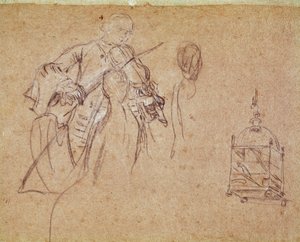 عازف كمان (عازف كمان) رسم بييترو لونجي (1702-1785) البندقية ، متحف كورير بواسطة بيترو لونغي