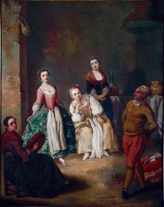 La forlane (La furlana), a popular dance of the Venice region. Painting by Pietro Longhi (1702-1785) 1750 Sun. 62x51 cm Ca 