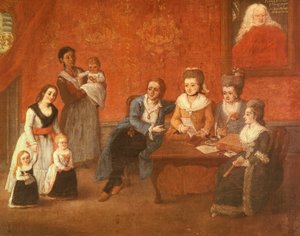The Michiel family, c.1780 (oil on canvas) بواسطة بيترو لونغي