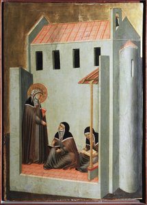 القديسة تملي عظاتها (Polyptych عن حياة القديس التواضع) - Detrempe على الخشب القرن الرابع عشر بواسطة بيترو لورينزيتي