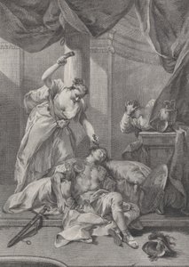 ياعيل تدق وتد الخيمة في هيكل سيسرا النائم ، إلى اليمين بحد ذاته ... ، كاليفورنيا. 1730 - 39.