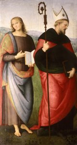 القديس يوحنا الإنجيلي والقديس أغسطينوس من فرس النهر ، c.1502-21 بواسطة بيترو بيروجينو