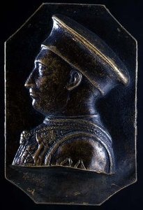 لوحة لودوفيكو غونزاغا (1441-1478) (وجهًا) (برونزي) (للصفحة اليسرى ، انظر 122329) بواسطة بيترو تافانو