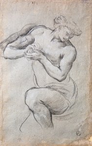 Male figure, Study for Bacchus in the Age of Silver fresco