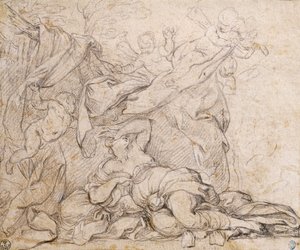 Venus, study for Triumph of Divine Providence, fresco on vault in hall at Palazzo Barberini, Rome بواسطة بيترو دا كورتونا