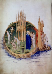 طرد آدم وحواء الخطيئة الأصلية من مصغر الفردوس في "الساعات الغنية جدًا لدوق بيري" بواسطة بول دي ليمبورغ (القرن الخامس عشر). شانتيلي ، متحف كوندي بواسطة بول دي ليمبورغ