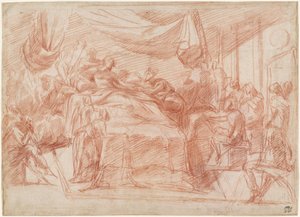 مشهد على فراش الموت [وجه] بواسطة Polidoro da Caravaggio