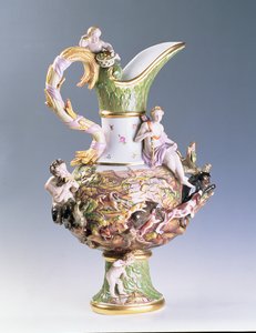 إبريق زخرفي يمثل الأرض ، صنع في ميسنيا ، c.1860-80 (بورسلين)