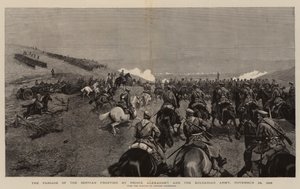 ممر حدود سيرفيان للأمير الإسكندر والجيش البلغاري ، ٢٤ نوفمبر ١٨٨٥ (نقش) بواسطة المدرسة البولندية