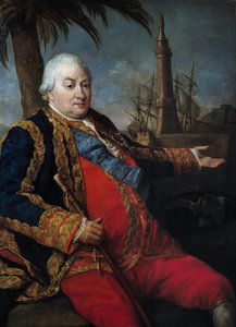 صورة لبيير أندريه دي سوفرين دي سان تروبيه (سان تروبيه) ، مأمور سوفرين (1729-1788) ، نائب أميرال ، في زي كبير لضابط البحرية لوحة رسمها بومبيو باتوني (1708-1787) بواسطة بومبيو جيرولامو باتوني