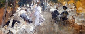 مطعم خارجي. لوحة بومبيو مارياني.