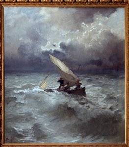 Tempete en mer (العاصفة في البحر) لوحة بومبيو مارياني (1857-1927) 1898 Dim 145x135 cm جينات ، Galleria d'Arte Moderna