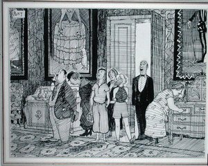 الشخصية البريطانية: اهتمام شديد بالمنازل التاريخية ، رسم توضيحي من Punch ، نُشر في 8 يوليو 1936 (قلم وحبر على ورق) بواسطة بونت