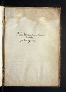 تكريس ل Infanta Maria من إسبانيا ، من تاريخ عمليات التكاثر من الراهبات Syon ، تم تجميعه في لشبونة في أوائل القرن السابع عشر بواسطة المدرسة البرتغالية