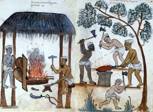 علم المعادن الهندي البدائي. مخطوطة برتغالية من القرن السادس عشر. روما ، الكتاب المقدس. كازاناتنس. بواسطة المدرسة البرتغالية