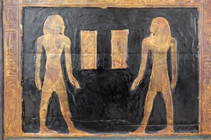 صندوق كانوبي من يويا ، تفاصيل ، المتحف المصري ، القاهرة ، مصر بواسطة عصور ما قبل التاريخ