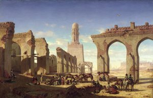 أنقاض مسجد الخليفة الحكين ، القاهرة ، حوالي 1840