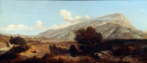 منظر للجبل المقدس منظر النصر للمكيس بالجنوب. اللوحة التي رسمها بروسبر جوزيف جريسي (1804-1874) من القرن التاسع عشر إيكس أون بروفانس ، متحف جرانيت بواسطة ازدهار جوزيف جريسي