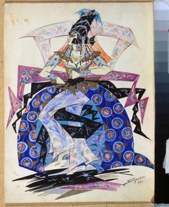 تصميم أزياء باليه "بتروشكا" إيغور سترافينسكي (1882-1971) (تصميم أزياء باليه بتروشكا من تأليف آي سترافينسكي). رسم بيوتر بوبوريكين (بيوتر بوبوريكين) (1836-1921). ألوان مائية وقلم رصاص على ورق ، 35.6 × 26.5 سم بواسطة بيوتر بوبوريكين