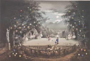الباليه نياد والصياد بقلم سي بوغني في الجناح الوردي ، في منتزه بيترهوف ، 1851.