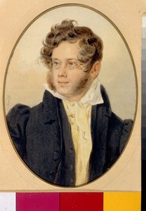 Portrait du Prince Piotr Andreievitch Viazemski (Pierre Wiazemsky) (1792-1878) ، poete russe (صورة للأمير الشاعر بيوتر أ. فيازيمسكي). Oeuvre de Pyotr (Piotr) Fyodorovich Sokolov (Pierre Sokolov) (1791-1848) بواسطة بيوتر فيودوروفيتش سوكولوف