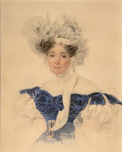صورة للكونتيسة فارفارا سيرجييفنا غوليتسينا 1794-1875 ، ني روميانتسيفا-كاجولسكا ، منتصف 1830s بواسطة بيوتر فيودوروفيتش سوكولوف