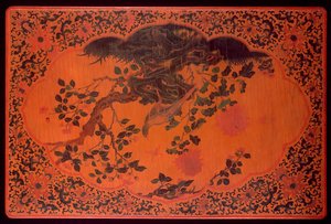 سطح الطاولة ، فترة كانغشي (1662-1722) (الخشب المطلي وقماش القنب) (انظر أيضًا 272135)