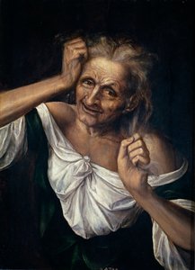 عجوز تمزق شعرها - Massys، Quentin (1466-1530) (Quinten ou Kwinten Metsys ou Matsijs) 1525-1530 - زيت على خشب - 55x40 - متحف ديل برادو ، مدريد بواسطة كوينتين ماسيس أو ميتسيس