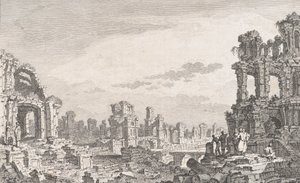 Ruines de Cumes ، القرن الثامن عشر. بواسطة كوينتين بيير تشيدل