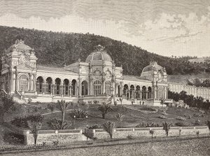Casino in Ospedaletti, Italy, engraving from drawing by Quinto Cenni, from L