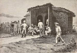 Italian officers near the refectory pavilion, Abdel K