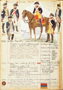 Military uniforms of Piedmontese Republic, by Quinto Cenni, color plate بواسطة كوينتو سيني